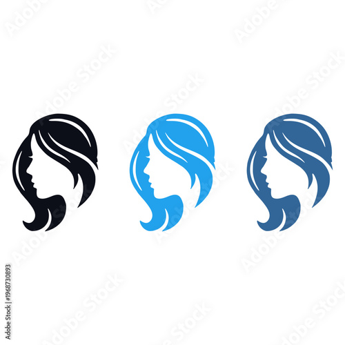 icon of women's beauty salon, hairdresser, hair scissors, mirror, comb, salon needs