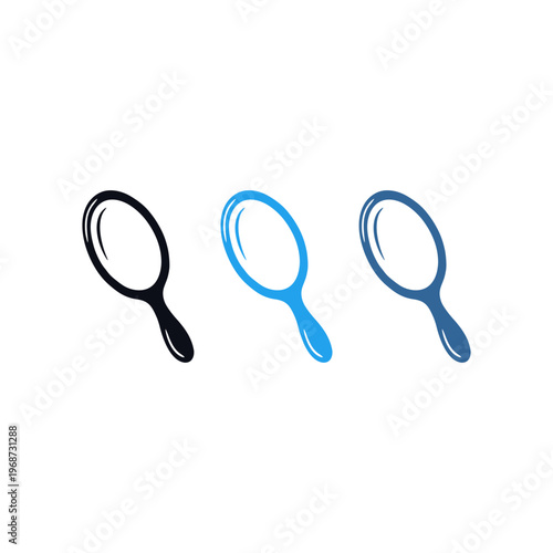 icon of women's beauty salon, hairdresser, hair scissors, mirror, comb, salon needs