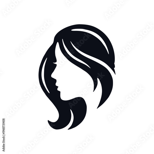 icon of women's beauty salon, hairdresser, hair scissors, mirror, comb, salon needs