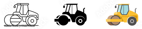 roller construction machine icon vector