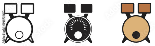 Fotografie drum percussion icon vector illustration