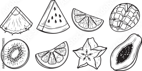 Geometric and abstract line art sketches of various three-dimensional shapes Vector