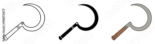 sickle farming tool icon vector