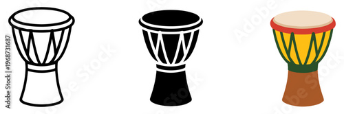 djembe drum icon vector illustration