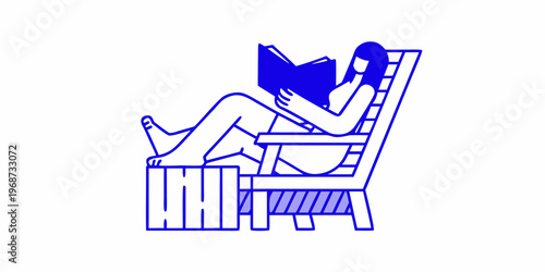 Woman relaxing in a chair deeply engrossed in reading a book