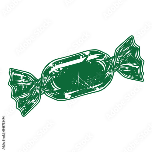 Green wrapped candy green candy distressed white background confectionery sweets