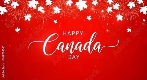 Happy canada day vibrant red and white celebration background for july 1st
