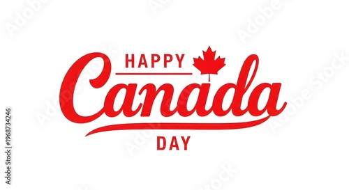 Happy canada day festive red and white graphic for canada's national day