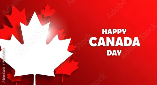 Happy canada day vibrant maple leaf design for canadian national day