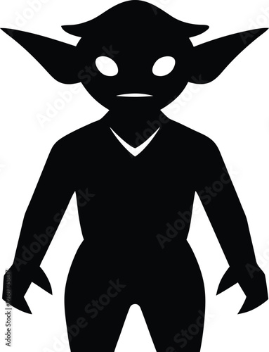 Goblin silhouette vector art Illustration