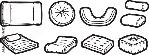 Various geometric shapes and objects in isometric perspective illustrations Vector