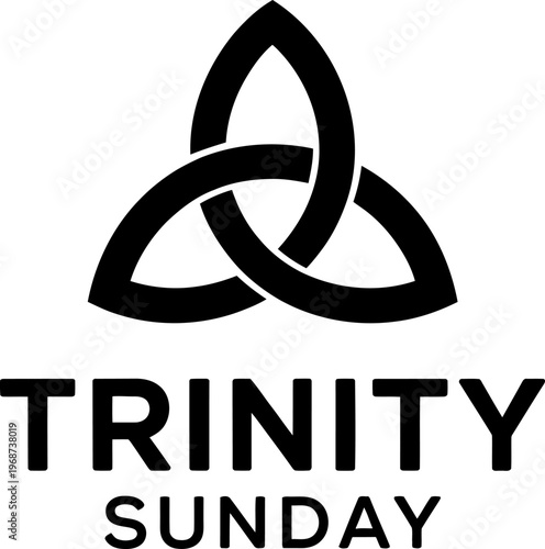 Black of trinity sunday symbol and text religious