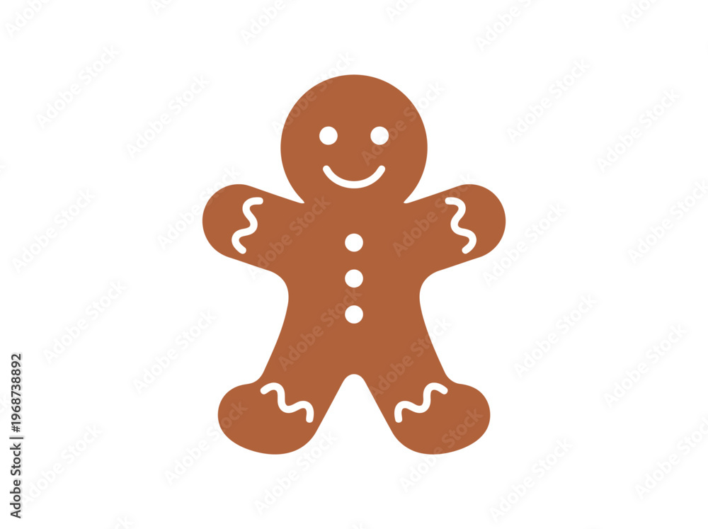 Obraz premium Gingerbread man cookie icon isolated on white background