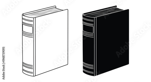 Two books are depicted one white and one black showcasing a stark contrast in tones a silhouette high quality professional detailed modern