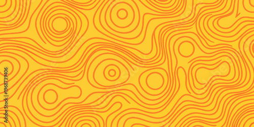 Abstract swirling lines in shades of orange and yellow create a vibrant pattern