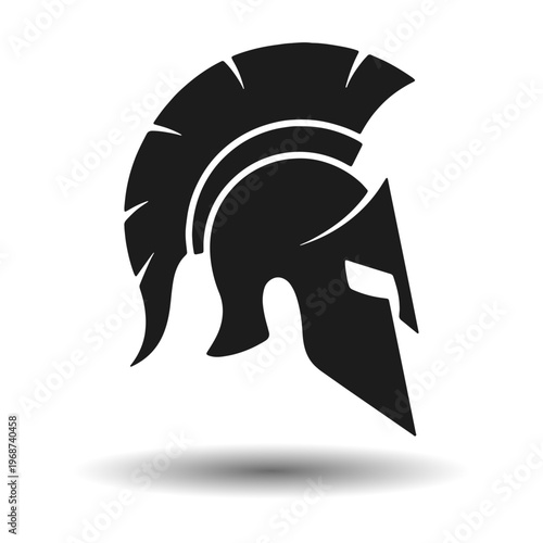 Spartan warrior helmet icon vector