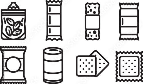 A collection of black and white illustrations of safes and lockers Vector