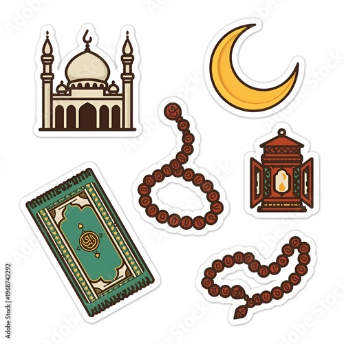 set of vector icons of mosque