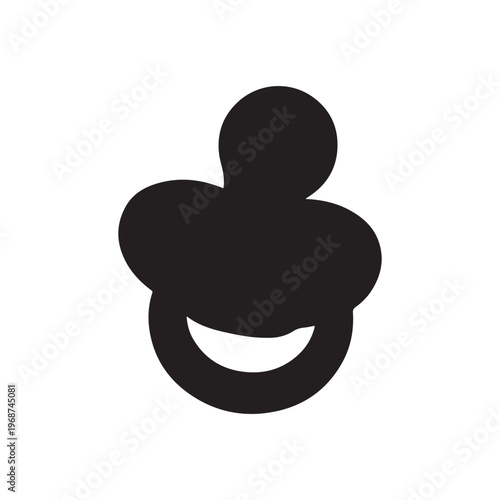 Pacifier black silhouette vector illustration on white background