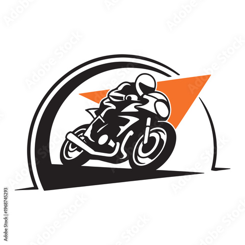 Dynamic depiction of a motorcyclist racing through a tunnel with a speed effect