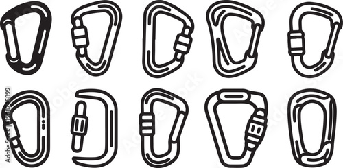 Black and white stylized illustrations of coffee cups with handles Vector