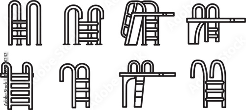 A collection of simple line drawings of different chair designs Vector
