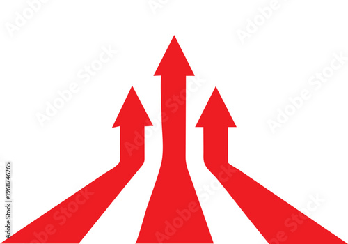 Business growth graph arrow vector. Strategy targeting success profit increase sign symbol.