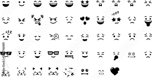 Collection of various emoticon faces.
