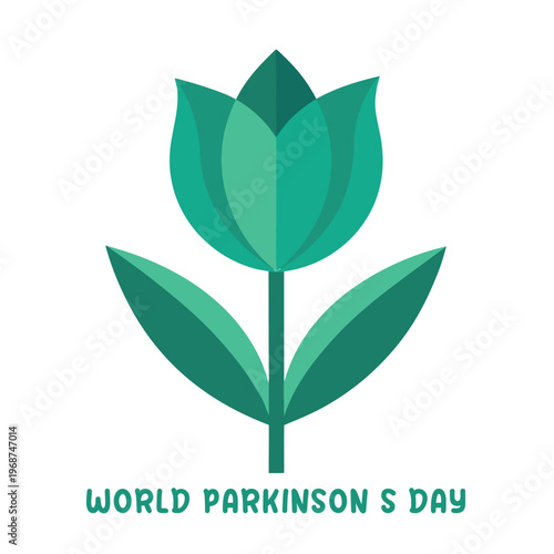 World parkinson s day green tulip awareness symbol