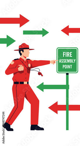 Safety Officer Directs Through Conflicting Arrow Directions