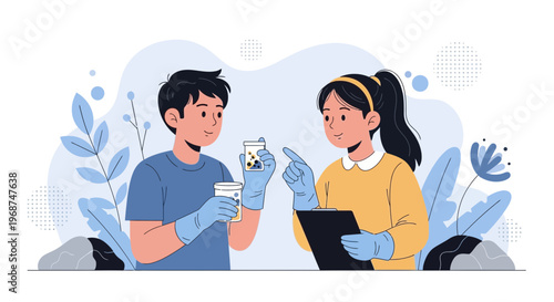 Scientific Discovery Team Exploring New Elements In Laboratories