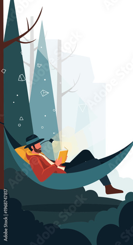 Serene Forest Hammock Reading Escape Peaceful Nature Relaxation