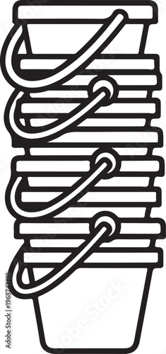 A black and white illustration of a spring with loops and a hook Vector