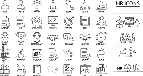 Human Resources Icons and Symbols.