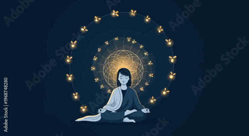 Serene Meditation Aura Vibrant Enlightenment Inner Peace