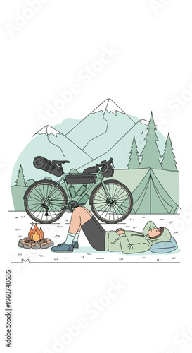 Serene Mountain Bikepacking Retreat Peaceful Campfire Slumber