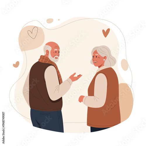 Senior Couple Sharing a Tender Moment in a Heartfelt Conversation
