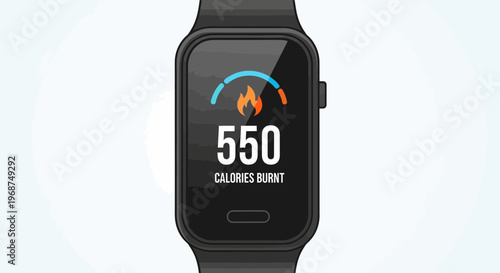 Smart Watch Shows Calories Burned During Exercise Session