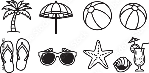 Whimsical illustrations of various objects and animals Vector