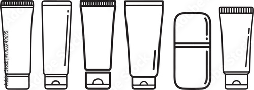 A collection of six different types of smartphones displayed side by side Vector