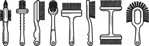 Various styles of kitchen utensils including spoons, spatulas and ladles Vector