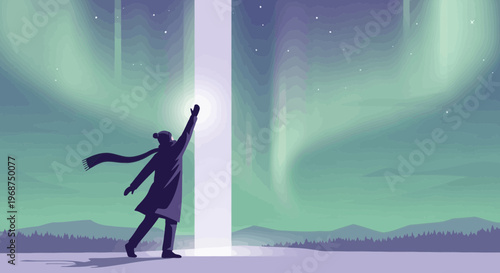 Stunning Aurora Borealis Illumination Enhances Winter Landscape Wonder