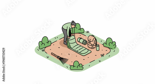 Setting Up Campsite Activities And Outdoor Adventure Preparation