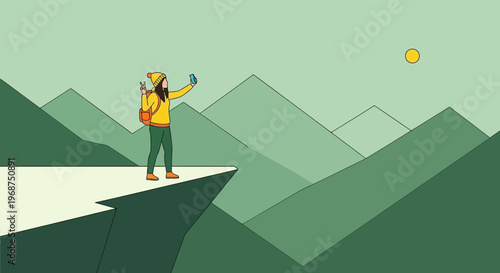 Solo Hiker Captures Mountain Summit Selfie With Joyful Peace Sign