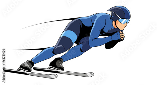 Speed Skater In Full Motion A Dynamic Depiction Of Winter Sports Excellence