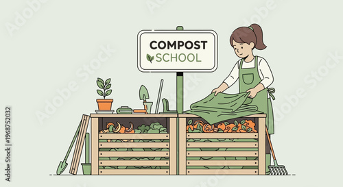 Sustainable Composting Education At The Compost School Learning About Organic Waste Management