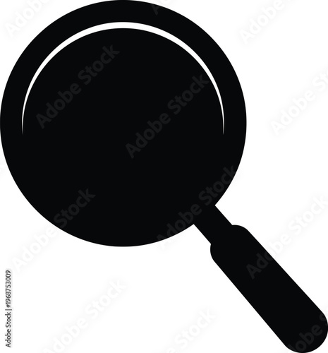 Silhouette kitchen frying pan cooking food preparation isolated simple vector illustration