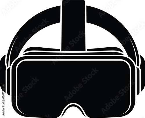 Silhouette modern virtual reality headset goggles for immersive gaming vector illustration