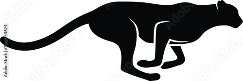 Silhouette of a running cheetah or leopard vector illustration
