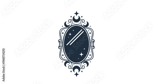 Ornate frame with night sky design.